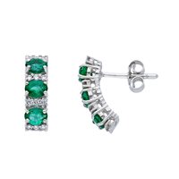 Orecchini Babila Milano Donna in Oro bianco Smeraldo 233122